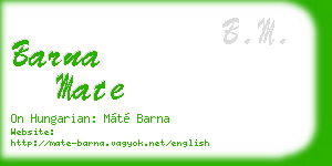 barna mate business card